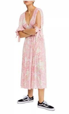 knee length dresses for ladies Free People Forever Time Dress Blue/Black Combo Large main image 1