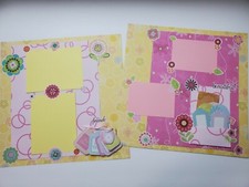 Scrapbook Paper 3D Pages Handmade 12x12 Custom Pink Girl Baby with Tags