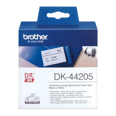 Beschriftungsband Brother P-touch original DK44205 endlos 62x30m weiß ablösbar 