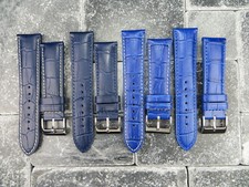 New 21mm Top Grade Grain Leather Strap Blue Watch Band for LONGINES x1