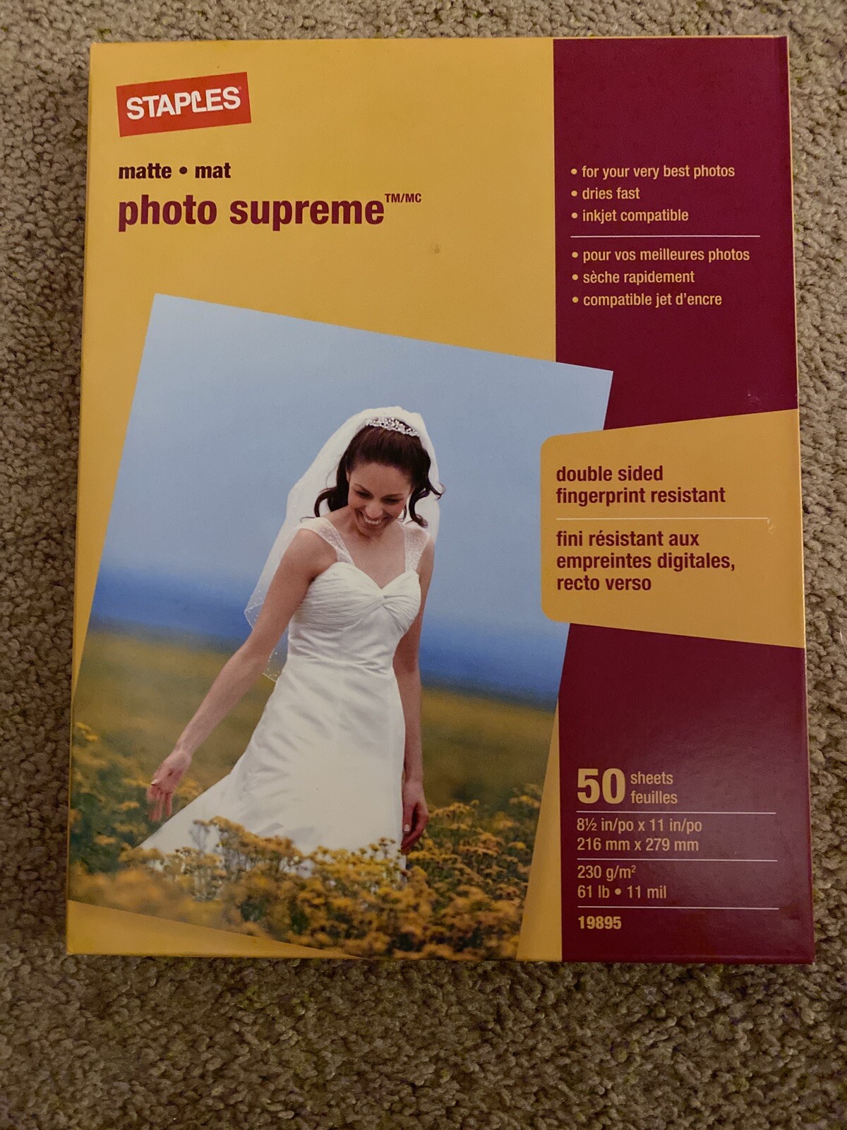 New Staples Supreme Inkjet Matte Photo Paper Size 8.5 x 11 Model 19895