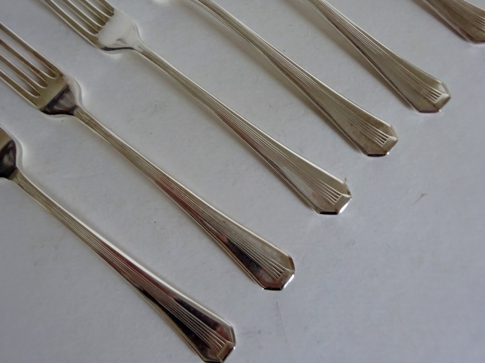 6 Art Deco EPNS Silver Plated Dessert Forks Gee & Holmes SILVASEAL Sheffield eBay