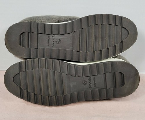 Blondo Suri Waterproof Slip-On Sneakers Gray Faux Fur Suede Size 7.5 Womens - Picture 6 of 8