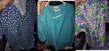landau mix brand cotton blend nurses large scrub tops lot 3 l