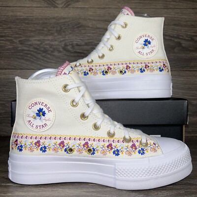 Converse Women's Chuck Taylor All Star Lift Embroidered Floral Platform  Sneakers