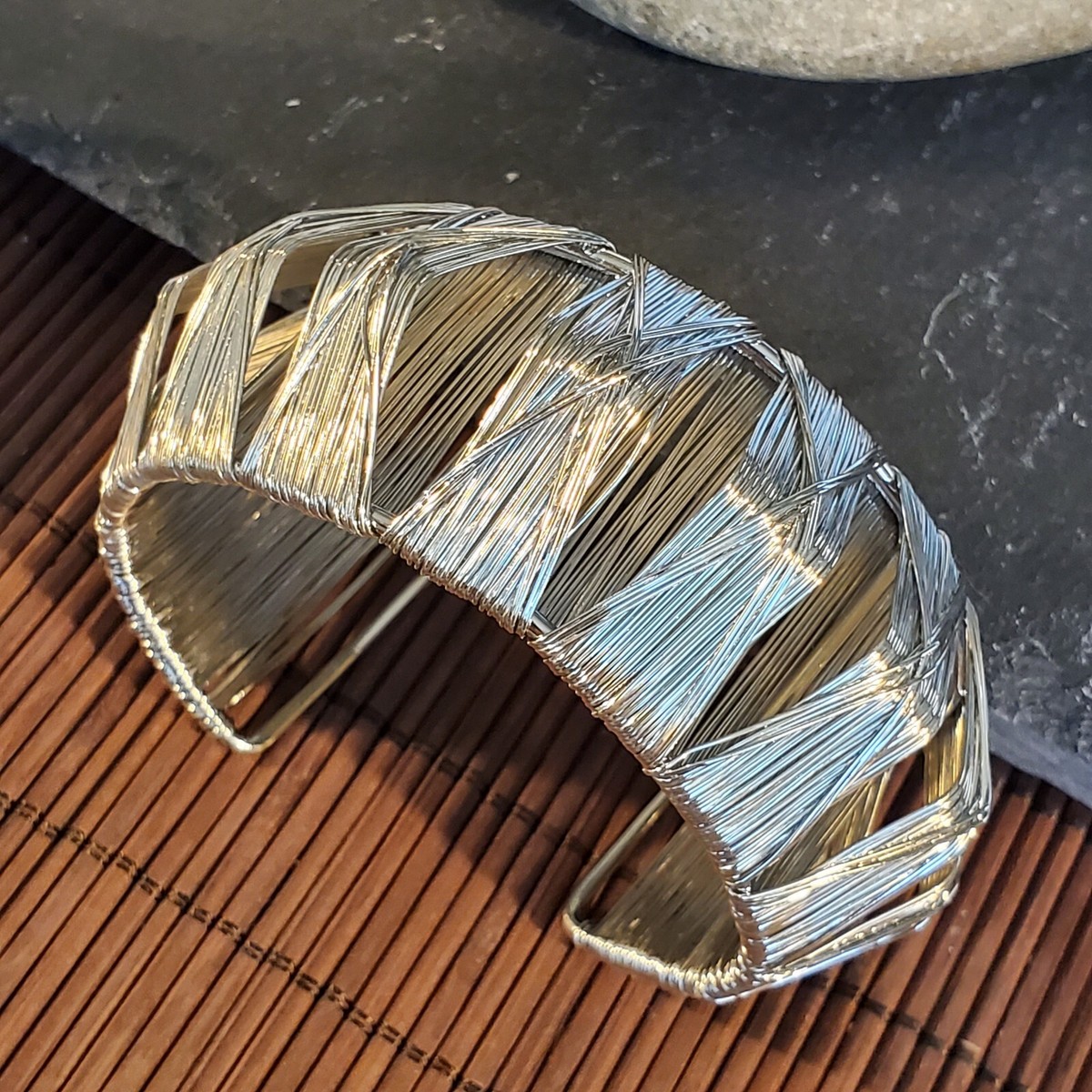 アクセサリー vintage silver925 bracelet elcasion y2k Vintage 90s Y2K Silver Wire Wrap Detail Cuff Bracelet | eBay
