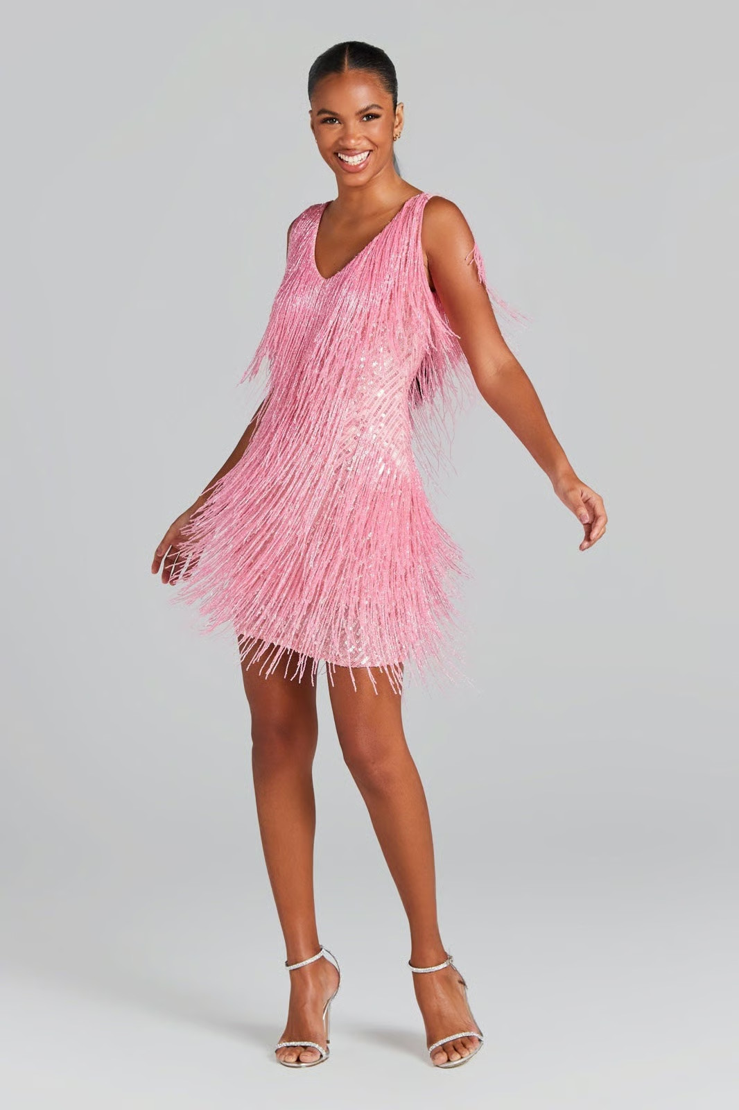 NADINE MERABI SADIE Beaded Fringed Dress Size XS UK 6 Pink BNWT RRP £495 - New image 7