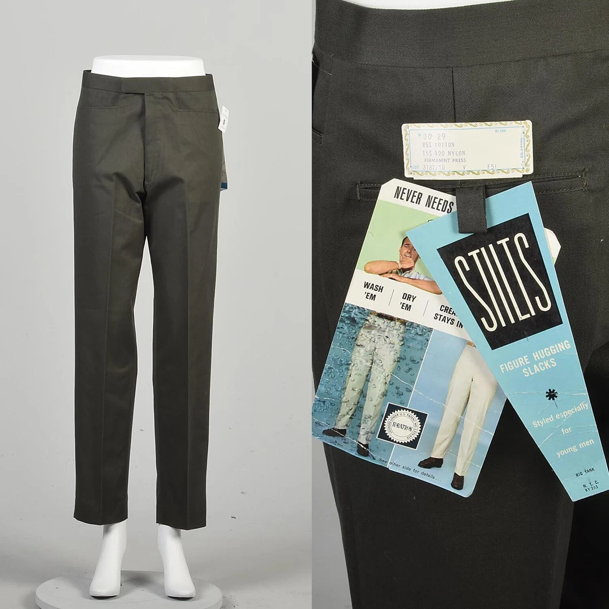 Gabardine Vintage Pants for Men for sale - eBay