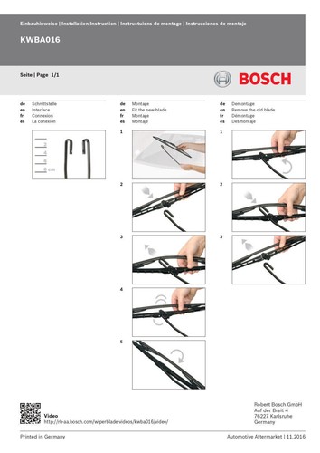 Spazzola BOSCH Tergilunotto Tergicristallo Lunotto Posteriore per Audi Seat etc - Picture 9 of 9
