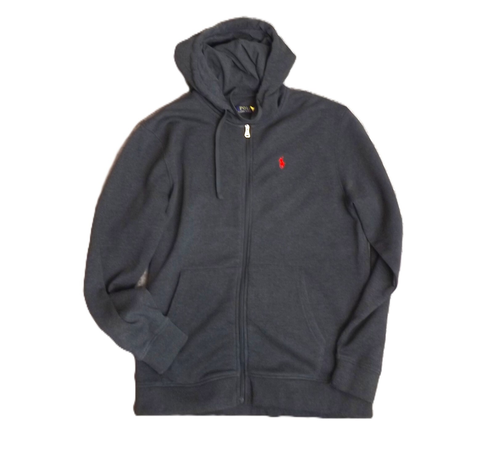 POLO Pony by RALPH LAUREN maglione con cappuccio giacca zip anteriore taglia L grigio antracite