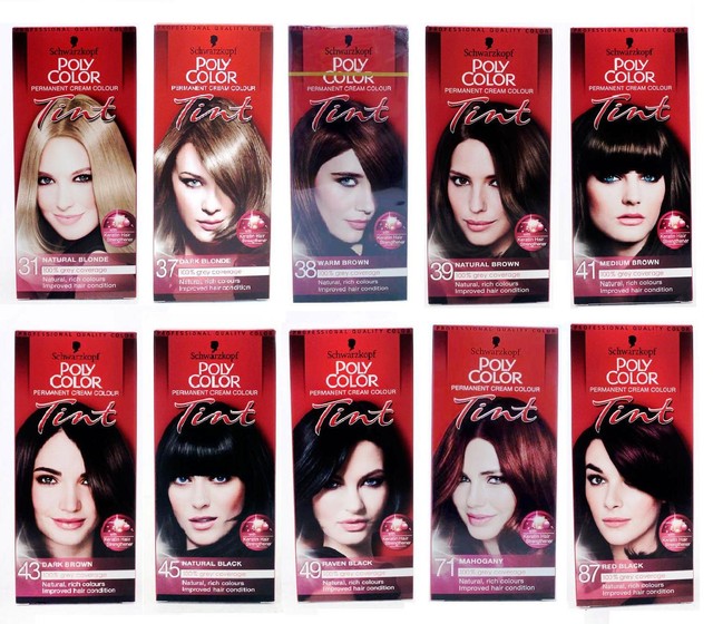 SCHWARZKOPF POLY COLOR PERMANENT CREAM COLOUR TINT HAIR COLOUR