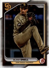 2024 Bowman Base Paper Blake Snell #74 San Diego Padres MLB Baseball Card