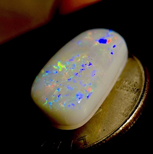 HUGE BRIGHT 10.50ct IDAHO SPENCER OPAL RED RAINBOW FIRE SOLID HIGH DOME CABOCHON - Picture 5 of 15