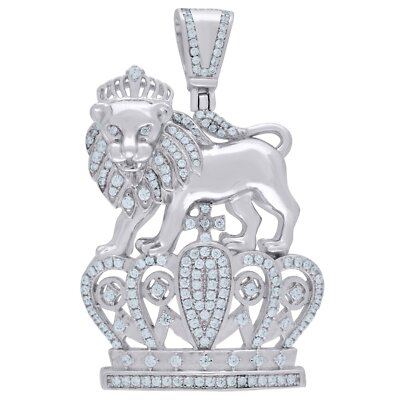 Pendentif Tête De Lion Clé En Argent 925 Avec Moissanite - Réglable Et Gravure Possible - Neuf Sous Blister