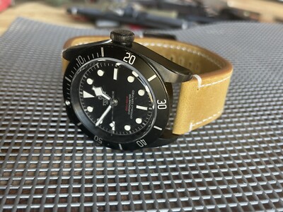 20mm TAN BEIGE Cowhide leather Strap watch White Open Stitch, White Two Stitch