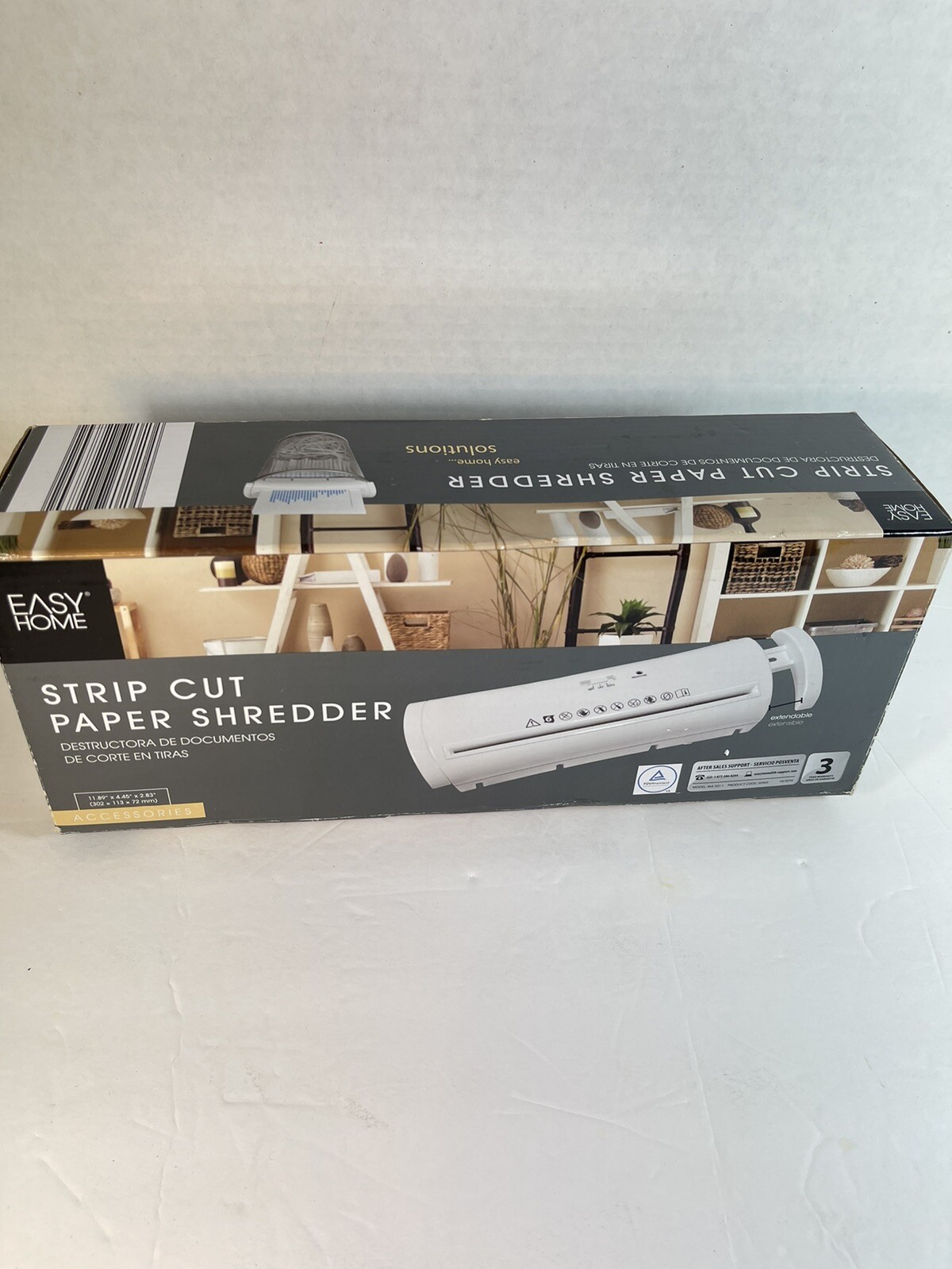 Easy Home strip Cut Paper Shredder Glossy Black Tested Used-image