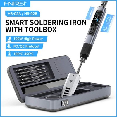 FNIRSI HS-02 Protable Heat Toolbox Kit 100W Leistung einstellbare Temperatur Quick H