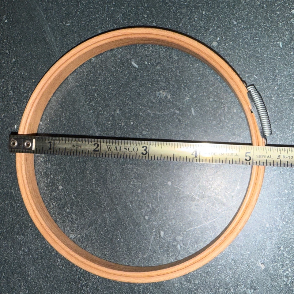 Wood Embroidery Hoop 5" Gibbs Hold-tite Spring Tension Non-Felt Vintage Wood - Image 4 of 4