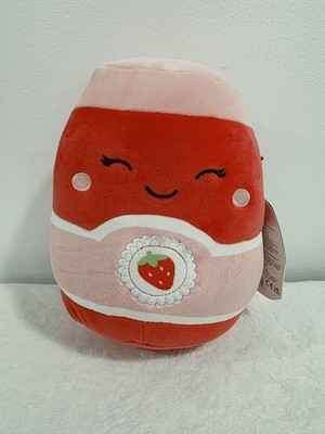 Squishmallows Janna Strawberry Jam Jar Plush Toy Red Pink White Small 2024 8''
