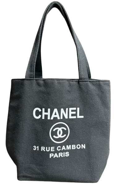 CHANEL Tote Bag Canvas Black 31 RUE CAMBON PARIS Women France
