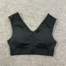 Tommie Copper Sports Bra Womens Small Black Front Zip Copper Znergy Support