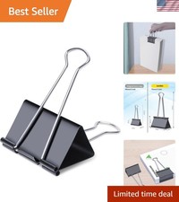 Jumbo Binder Clips 3 inch 6 Pcs, Extra Large Binder Clips Giant for Office Su...