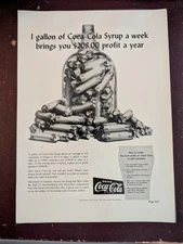 1950s Rare Coca-Cola  Syrup B/W Ad- Business promoting Selling Coke laminated