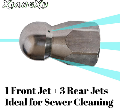 #ad High Pressure Sewer Jetter Nozzle Washer Stainless Steel Fixed Button Nose Fe... $20.26