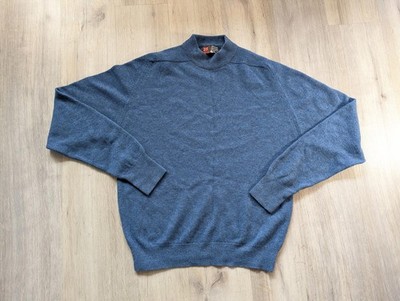 RedFox Vintage 80s 100% Pure Lambswool Blue Sweater Men's XL Made In England