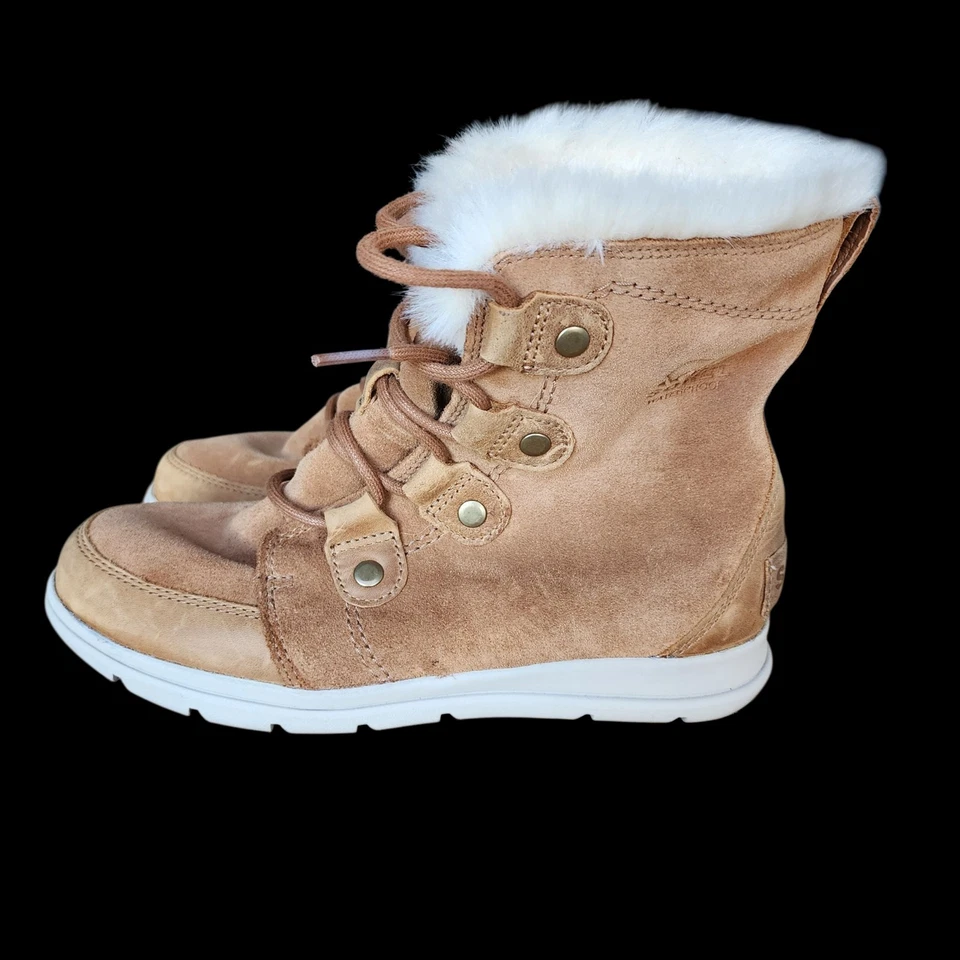 SOREL Out N About Plus Conquest Boots Tan Suede Faux Fur Women's US 8.5 Winter - Image 2 of 4