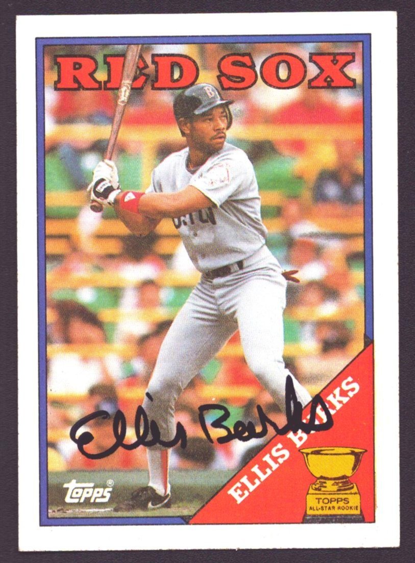 ELLIS BURKS 1988 Topps #269 AUTOGRAPH RC Signed RED SOX AUTO Rockies Giants
