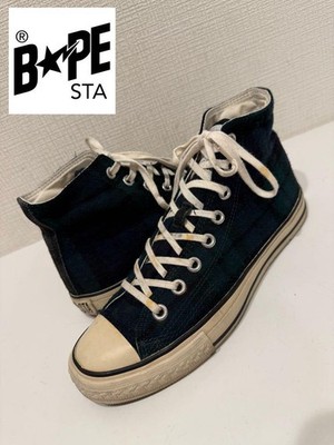 Bape Lochcarron Madras Check Converse Green Good Used No Box