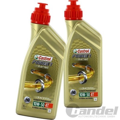2x1L CASTROL POWER RACING 4T 10W50 4 TAKT MOTORRADÖL API SN JASO MA2 HC-SYNTHESE