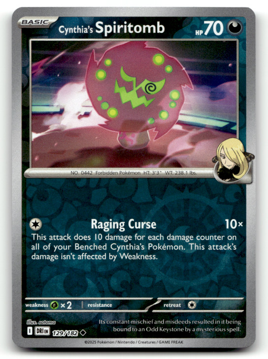Cynthia's Spiritomb 129/182 Reverse Holo Uncommon SV10: Destined Rivals LP