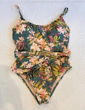 NEW Kona Sol Swimsuit One Piece Tummy Control Floral Tropical Womens Medium
