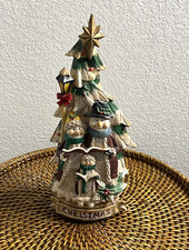 12" Christmas Tree with 3 Snowman Holiday Decor