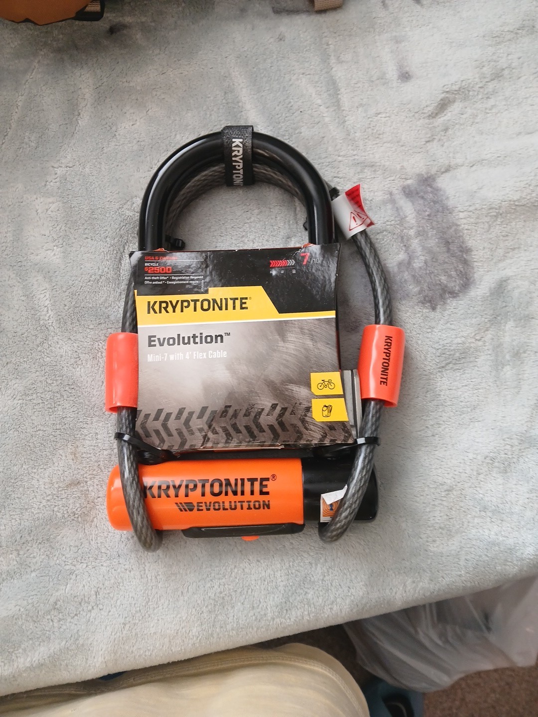 Krytonite Evolution Mini 7 U  U-Lock 4' Cable Bracket Flex