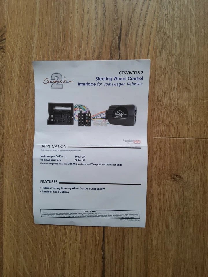CONNECT 2 STEERING WHEEL CONTROL INTERFACE . CTSVW018.2 - Image 2 of 3