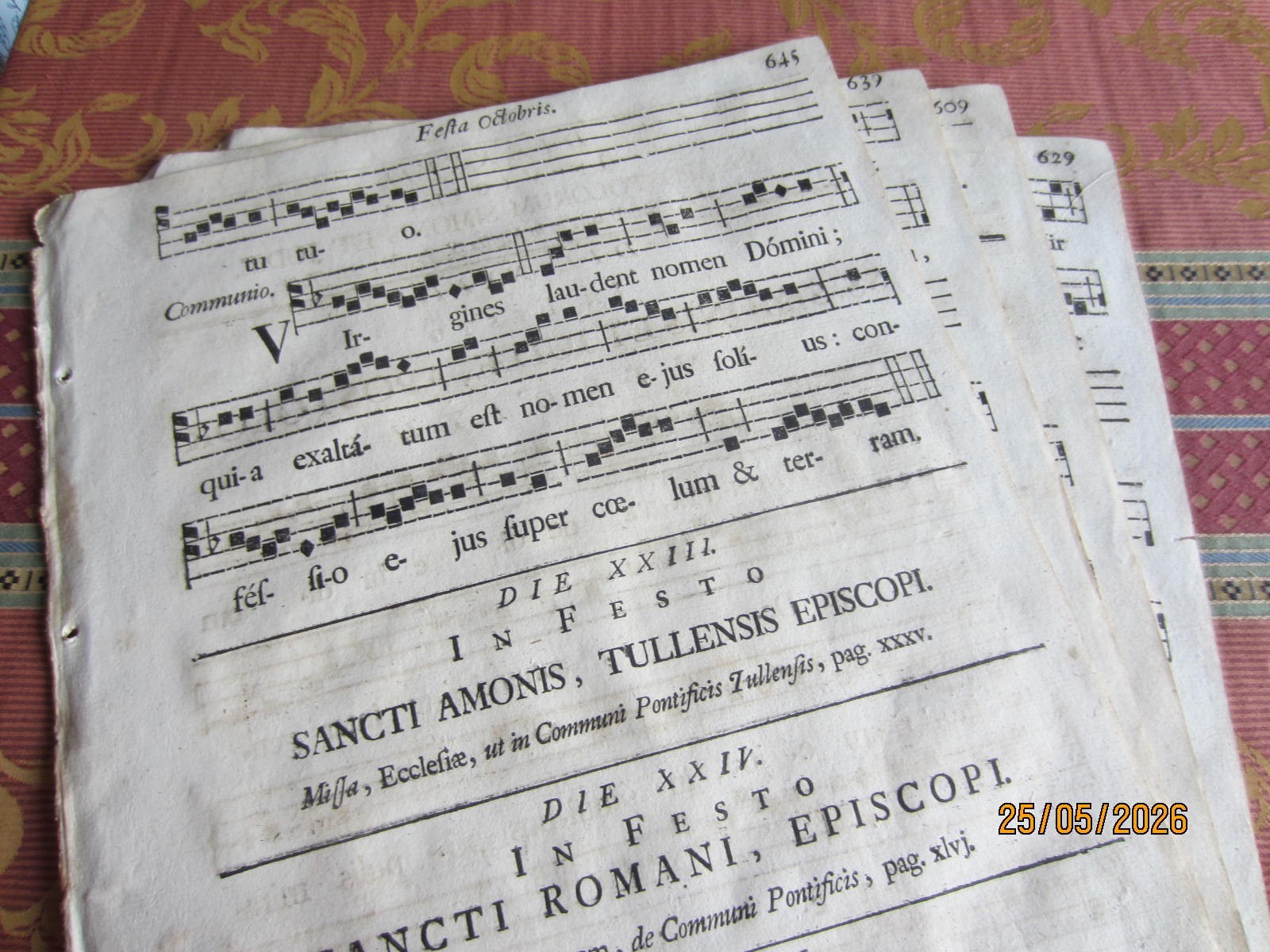 1590c-MUSIC. 4 SHEET ANTIPHONIAL.MISSARUM IN PROPIONATE TEMPORE. IG.ORIGINAL-645