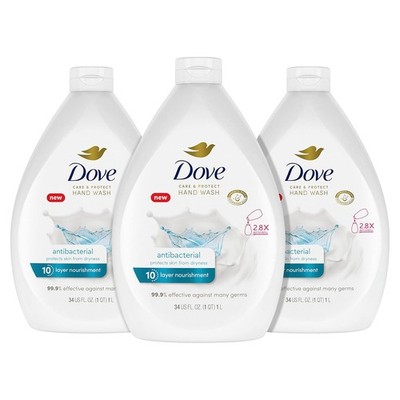 Dove Antibacterial Hand Wash 34 Fl Oz Antibacterial Soap Skin Care Product