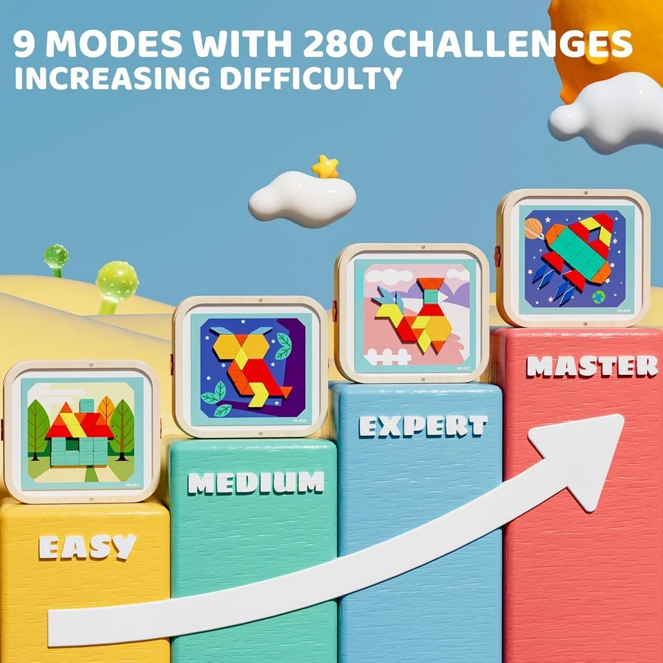 Educational STEM Toy for Toddlers 4-8 - Magnetic Puzzle Set - Image 4 of 4