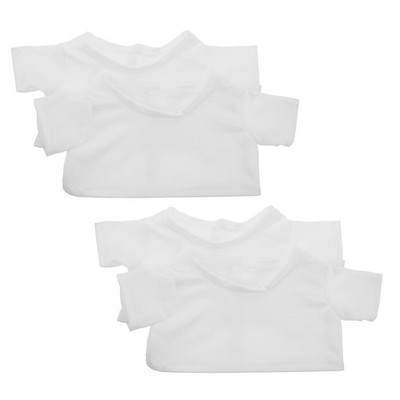 4Pcs White Mini Bear Shirt Soft and Durable Cloth for Stuffed Animal Clothing