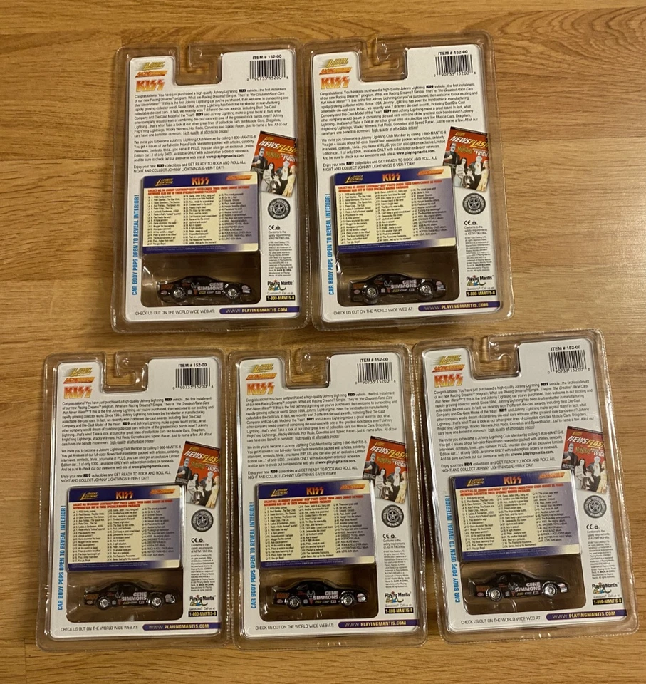 Johnny Lightning KISS Gene Simmons Racing Dreams Cars #15,29,32,36,48 LOTE 5 NUEVOS Foto 2 de 4
