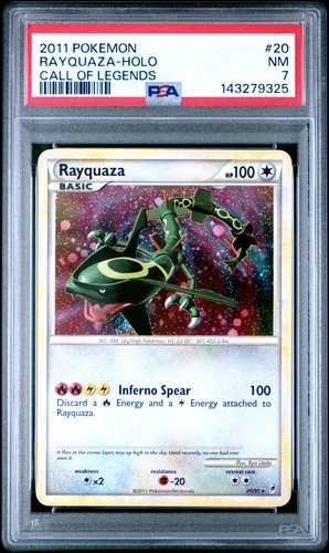 2011 POKEMON CALL OF LEGENDS #20 RAYQUAZA-HOLO PSA 7