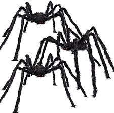 3 Pcs Halloween Spiders Outdoor Decoration, Halloween Decor Outside, 5 Ft Large