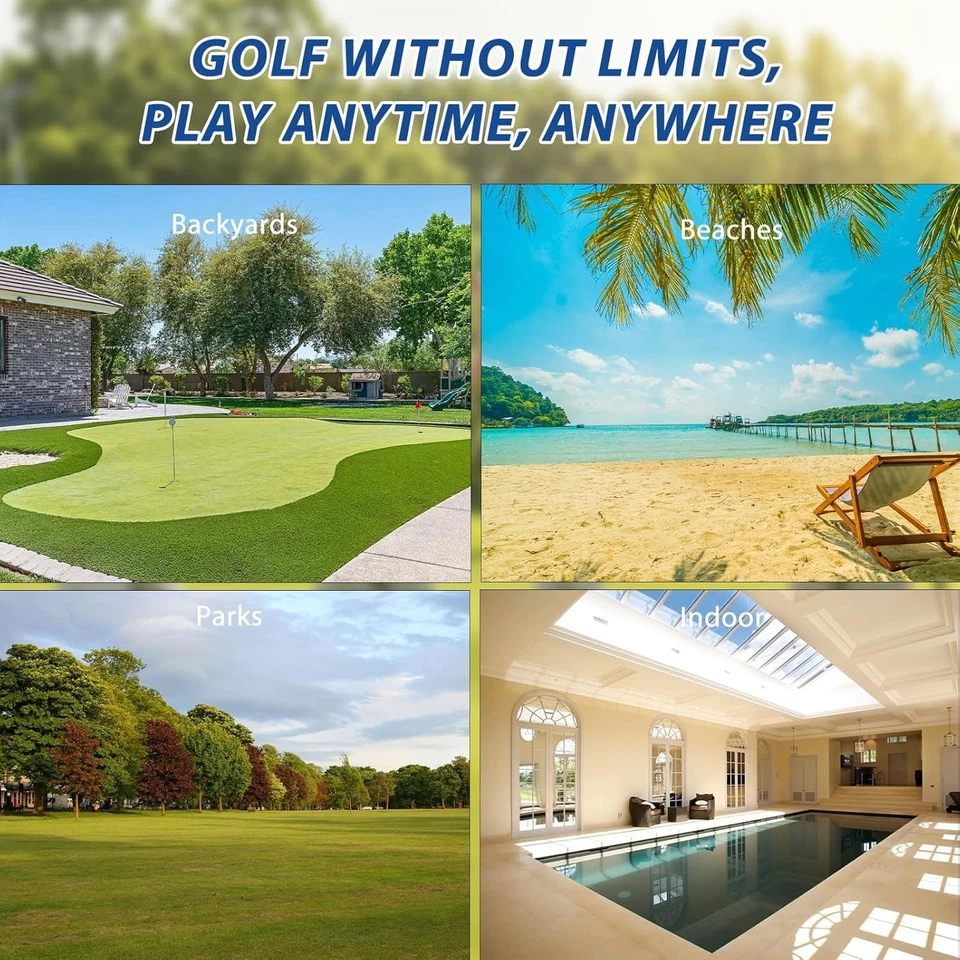 Juego de golf Bucket Yard con palos, juego de 9 hoyos portátil juego de golf de marea baja, rojo Foto 4 de 4