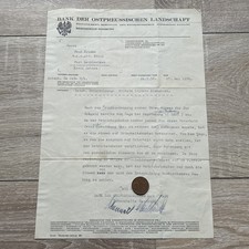 Prusy Wschodnie Mrągowo Sensburg Polska Mazury Bank Dokument Oryginał 1936