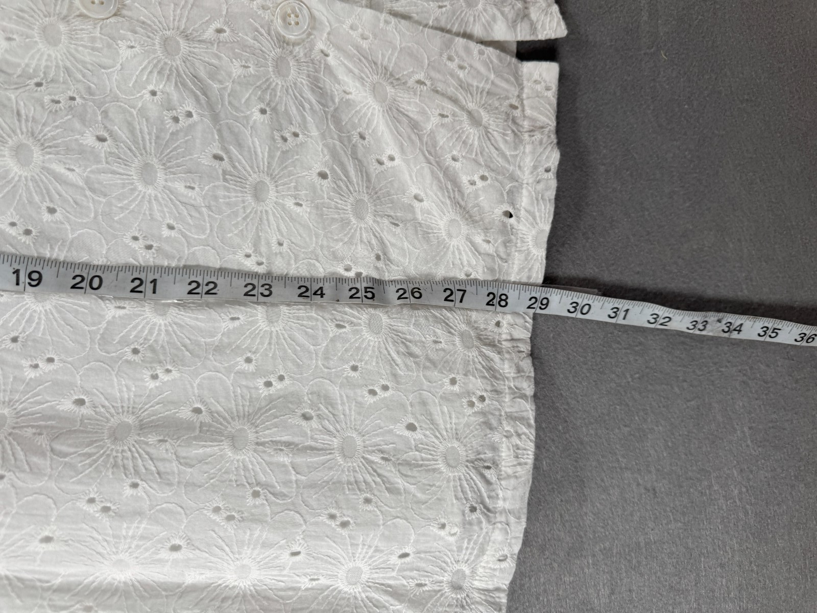 FRNCH Womens Petra Skirt Size S White Button Front Floral Eyelet Cottagecore