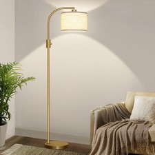 Upgraded Modern Arc Dimmable Tall Standing Floor Lamp W/ Linen Shade 1200 Lumens