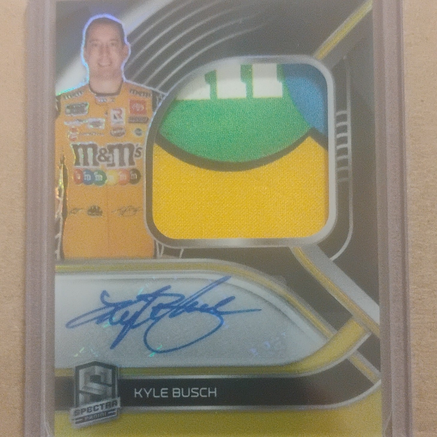 Panini 2022 Chronicles Spectra Racing Kyle Busch Prizm Auto Patch SFS-KY 02/12